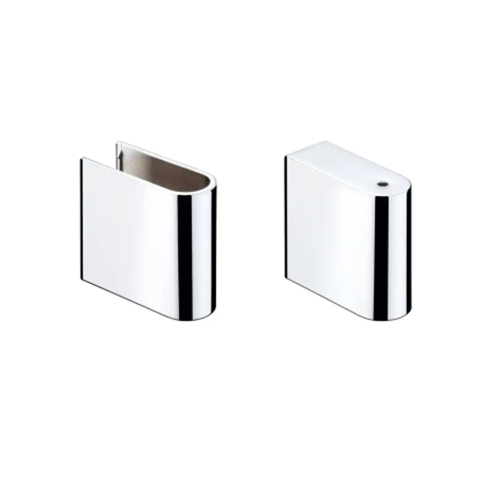 Chromfarbene Abdeckung für eine Wandstange, passend für Hansgrohe Unica'C. Zeigt eine glatte Oberfläche und eine einfache, funktionale Form.